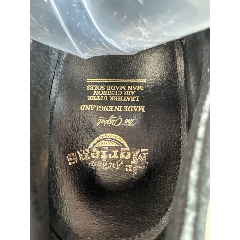 Dr. Martens England Black Nubuck / Suede Mary Jane T-Strap Cutout Shoes Vintage - Picture 8 of 10